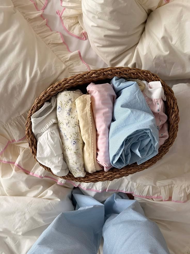 Neat stack of fresh linen